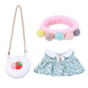 Magideal - Linda Muñeca De Felpa Muñeca Casual Trajes De Cabeza De Cabeza De Sombrero Ropa De Muñeca Muñeca Vestida De Muñecas Ropa Para Muñecas De Niñas 25 Pompones De Colores