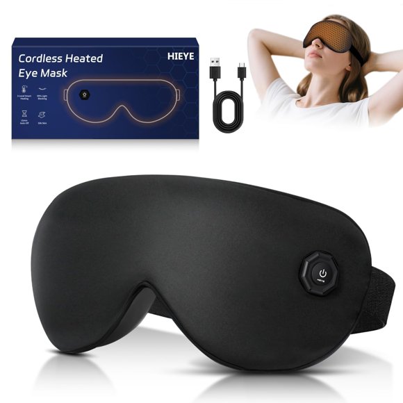 Máscara Térmica Para Ojos Inalámbrica Recargable Por Usb Negra