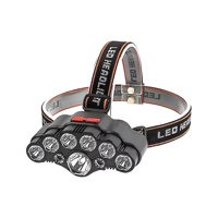 Genérico - Linterna Frontal 9 Leds Recargable Usb 4 Modos De Trabajo Blanco Negro