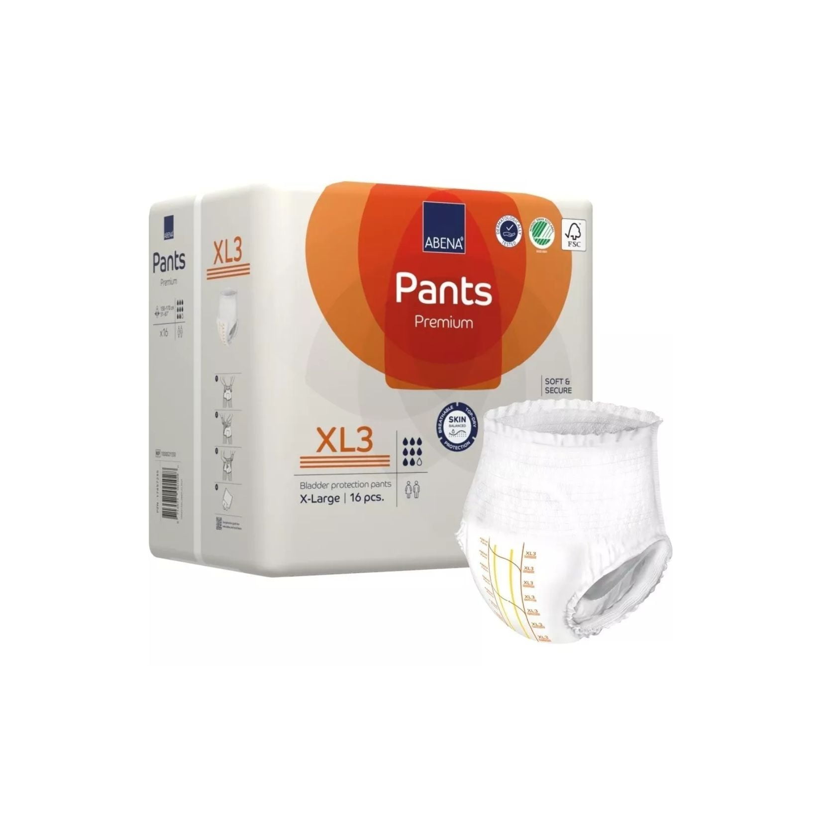 Abena - Pañal De Adulto Calzón Pants Xl3, 16 Unidades