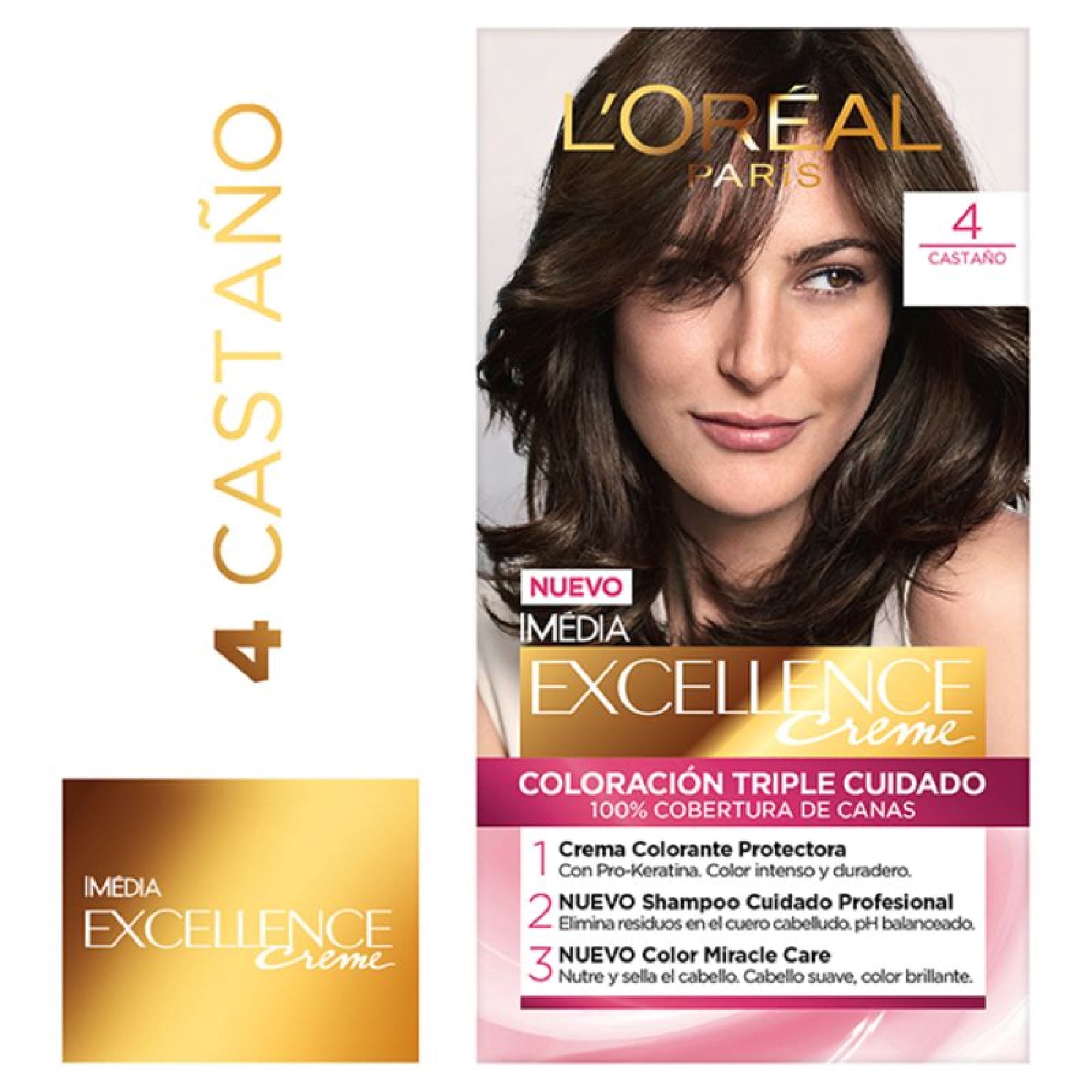 Coloración Excellence Cabello Castaño 4
