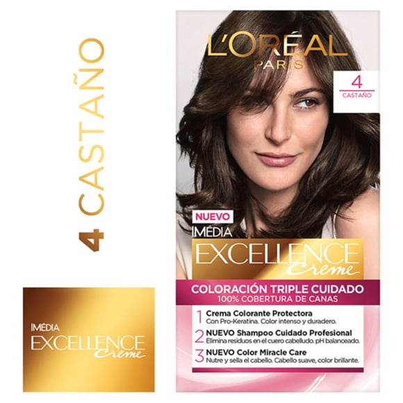 Coloración Excellence Cabello Castaño 4, 1 Un
