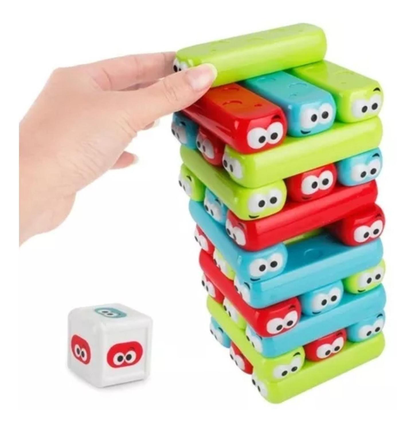 Fliperex - Juego De Mesa Torre De Equilibrio De Colores Caras Niños