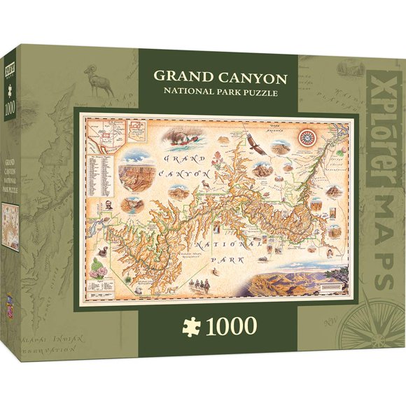 Rompecabezas MasterPieces Xplorer Maps Grand Canyon, 1000 unidades