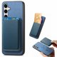 thumbnail image 4 of Funda de Cuero Magnética con Tarjetero para Samsung Galaxy S24 Cubierta Delgada Azul, 4 of 5
