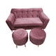 thumbnail image 3 of Sofa New Dos Cuerpos Mas Dos Puff Palo Rosa Felpa, 3 of 3