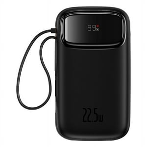 Powerbank Baseus Qpow2 10.000Mah, Carga Rápida 22.5W, Pantalla Digital, Lightning/Tipo-C - Negro