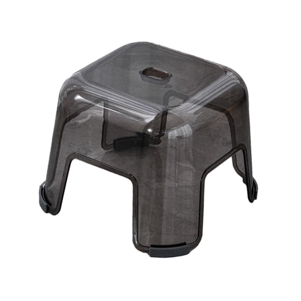 Taburete con escalón, Banco de ducha, taburete ligero antideslizante, taburete portátil para cambiar zapatos, taburete pequeño para dormitorio, cocina , negro