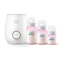 Avent - Pack Calentador De Biberones + 3 Mamaderas Rosa