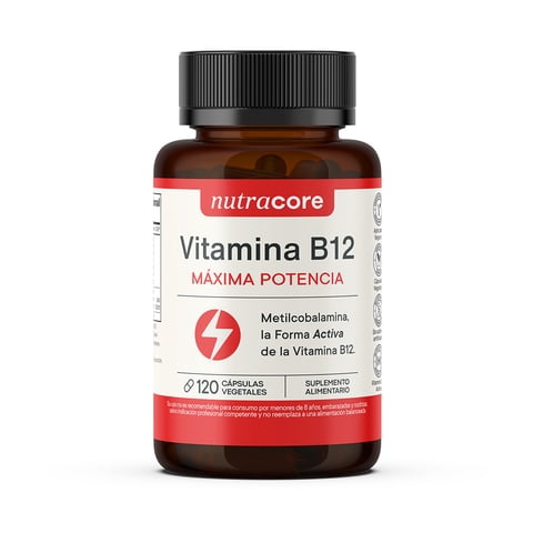 Vitamina B12 Activa 12Mcg Vegana Metilcobalamina - 120 Cáps Vegetales |Nutracore