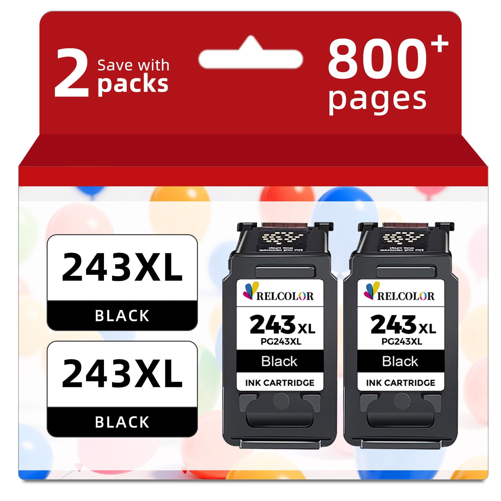 Cartucho De Tinta Relcolor 243xl Negro De Repuesto Para Canon 243