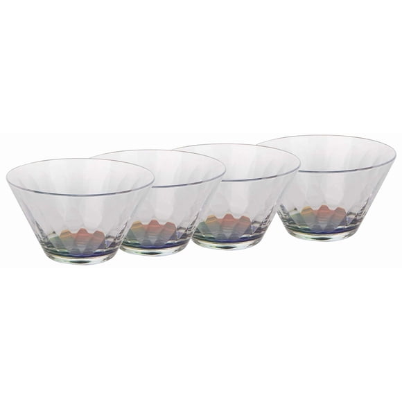 Mind Reader RSAL4-CLR Rainbow, Juego de 4 Bowls Transparentes de Acrílico para Ensalada, Fruta, Servicio y Mezcla, Resistentes a Impactos, Tamaño Único
