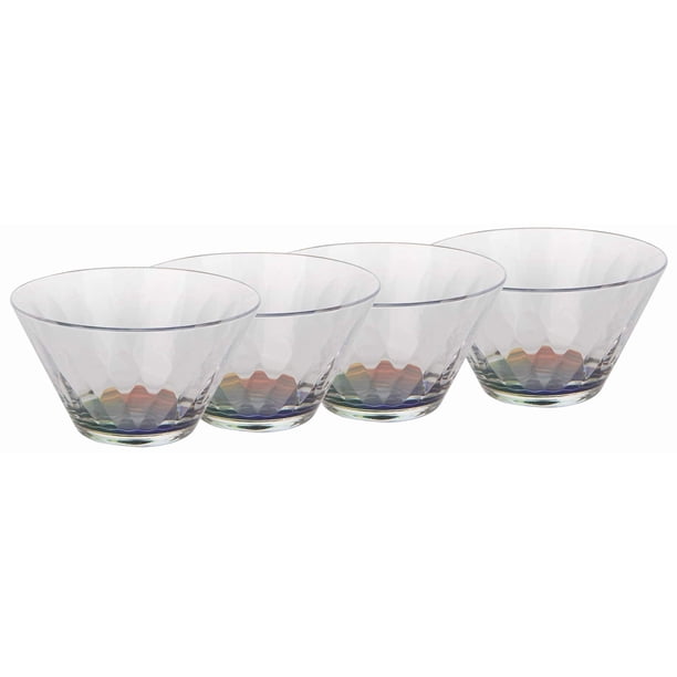 Mind Reader RSAL4-CLR Rainbow, Juego de 4 Bowls Transparentes de Acrílico para Ensalada, Fruta, Servicio y Mezcla, Resistentes a Impactos, Tamaño Único