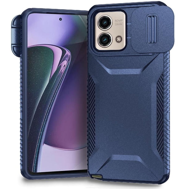 Funda Resistente para Motorola Moto G Stylus 5G 2023 con Tapa Deslizante y Protección Militar Azul