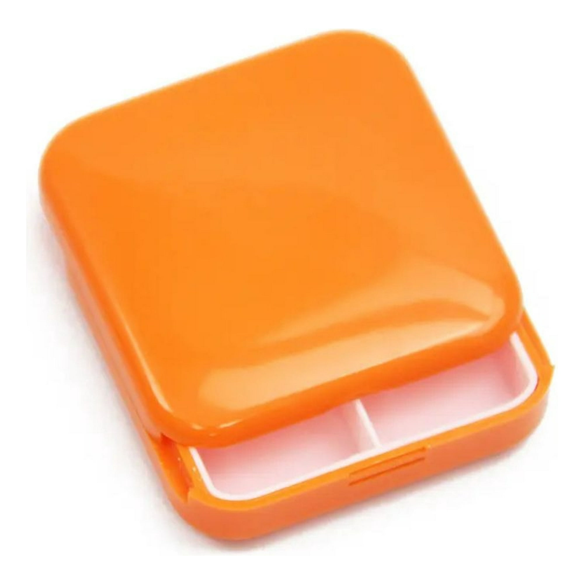 Genérico - Set 6 Pastilleros Mini 2 Compartimiento Naranja Portatil Lau