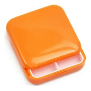 Genérico - Set 6 Pastilleros Mini 2 Compartimiento Naranja Portatil Lau