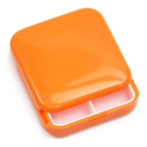 Genérico - Set 6 Pastilleros Mini 2 Compartimiento Naranja Portatil Lau