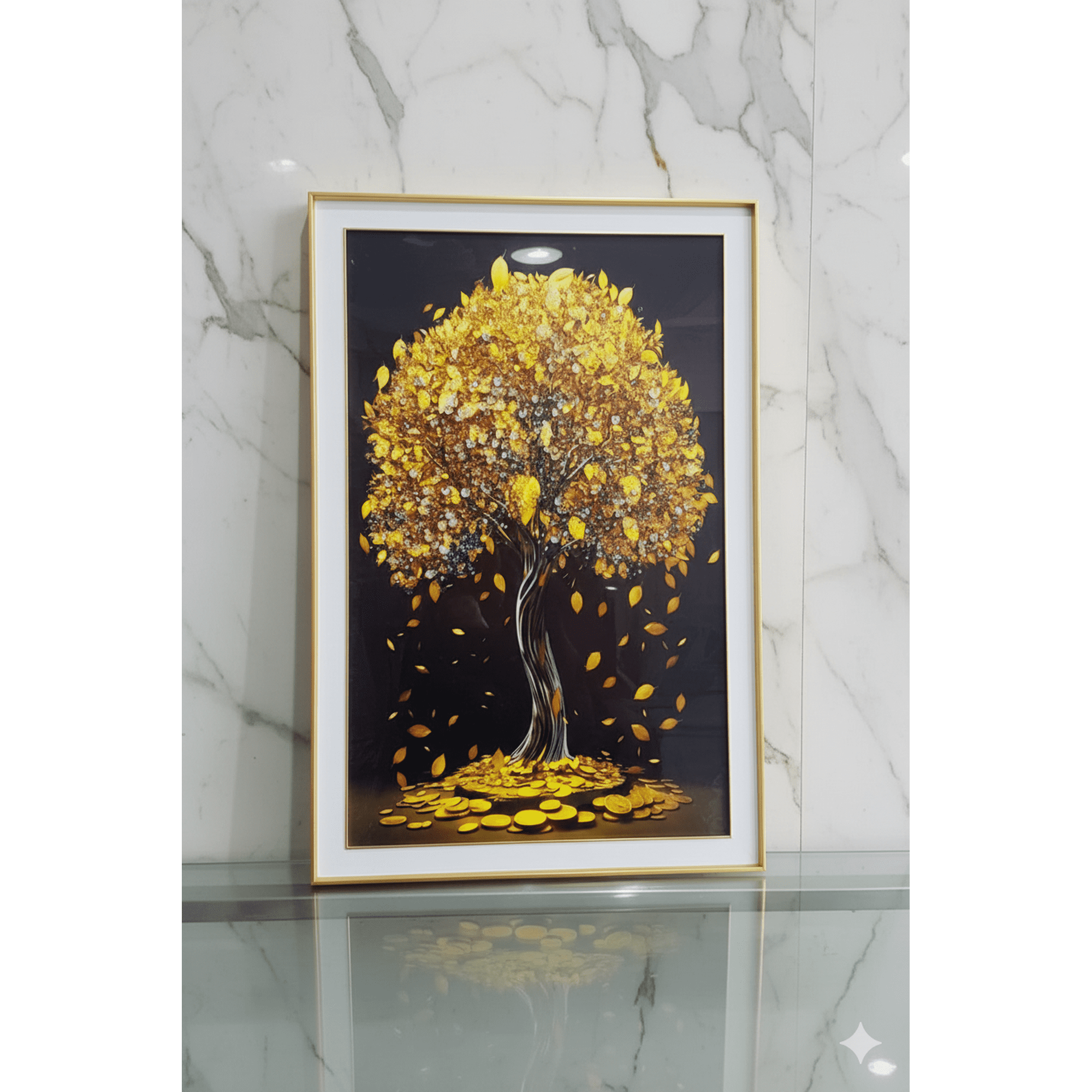 Decostilo - Cuadro Con Arbol Dorado De La Prosperidad 60x90cm