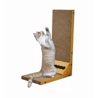 Genérico - Rascador Vertical Diseño L Cartón Corrugado Gatos Café