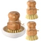 thumbnail image 1 of Cepillos de bambú para fregar platos, juego de 3 estropajos de madera para cocina, para lavar sartenes y ollas de hierro fundido, cerdas de sisal natural., 1 of 6