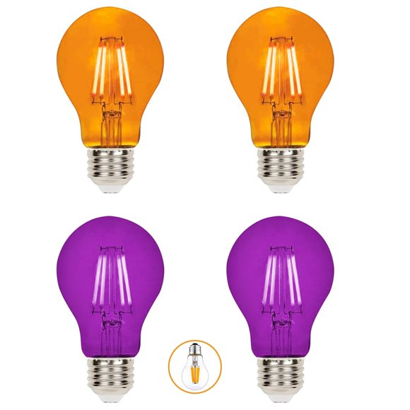 Bombilla LED Bluex A19 8W Naranja/Púrpura Pack de 4