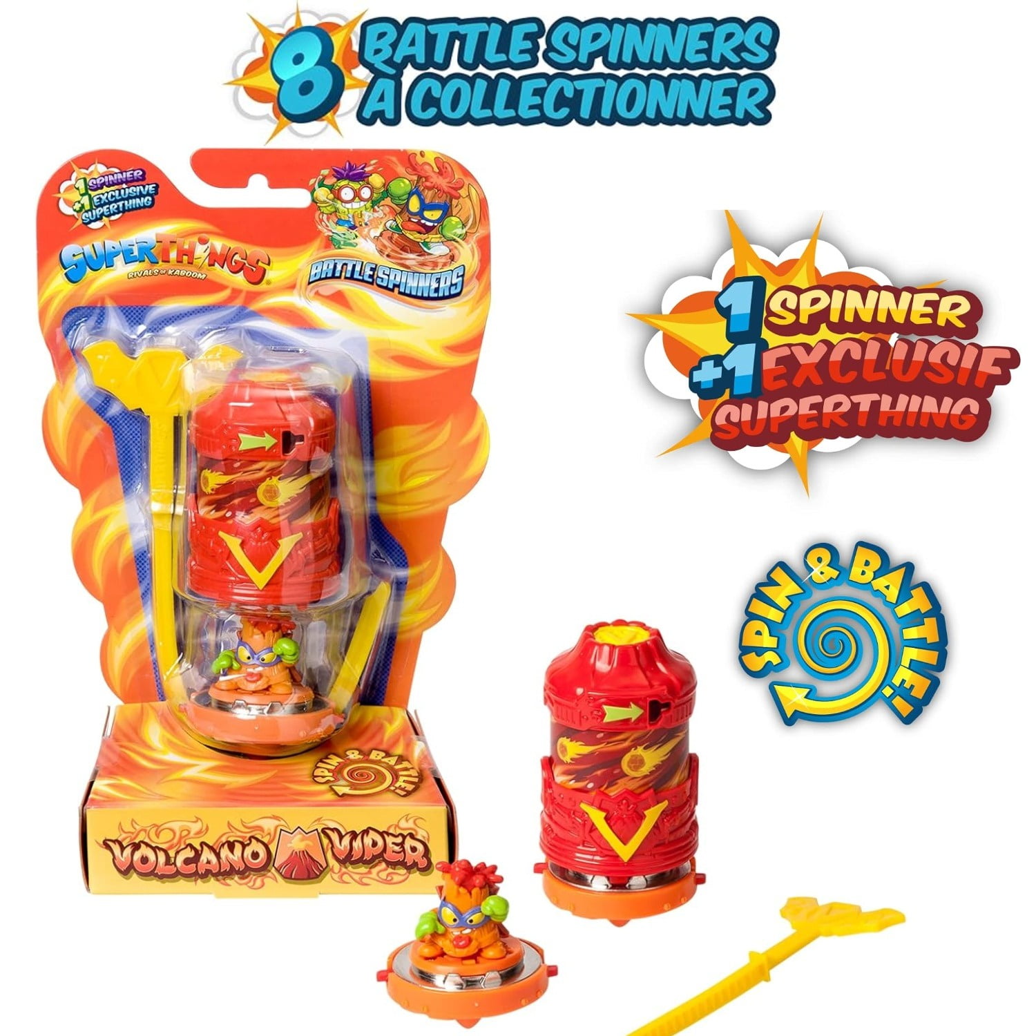 Magicbox Toys - Superzings Battle Spinner Trompo + Figura Superzings