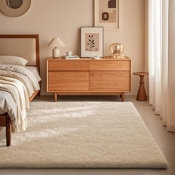 Area Rug Ophanie Christmas Upgrade, antideslizante, color marfil, 120 x 180 cm
