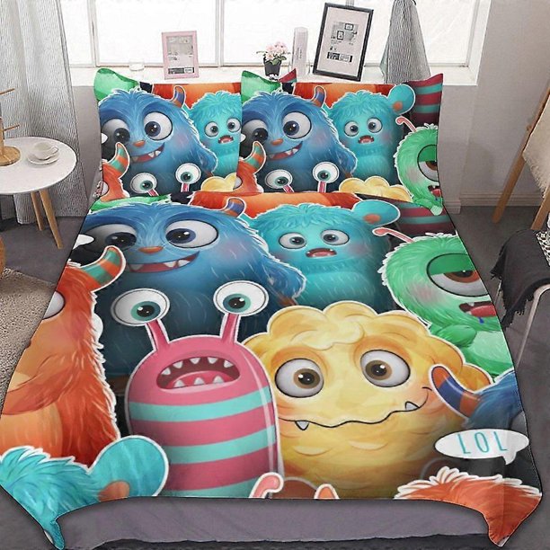 My Singing Monsters3-Piece Bedding Set Wa And Comfortable Soft Duvet Cover Bed Set