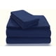 thumbnail image 1 of Juego de sábanas de franela Tribeca Living Cal King Size, azul oscuro, 1 of 1