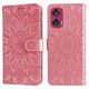 thumbnail image 2 of Funda tipo cartera FOXDOCK para Motorola Edge 50 Fusion , diseño girasol en relieve, cuero PU, cierre magnético, soporte y tarjetero, 2 of 5