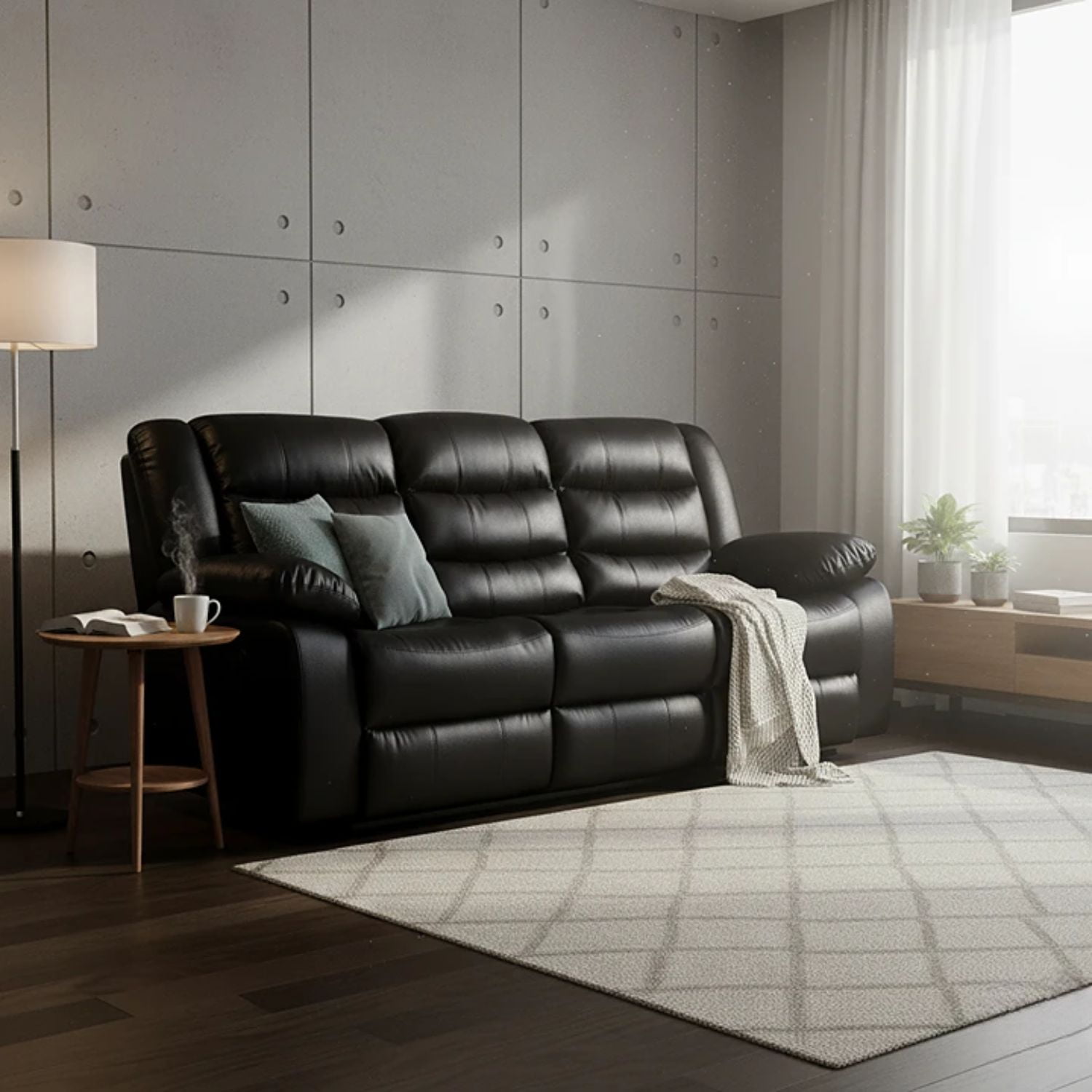 Daniels - Sofa 3 Cuerpos Reclinable Moderno Roma