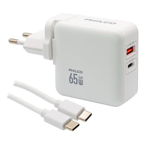 Cargador De Pared Super Rapido 65W Tipo C Philco Qc665