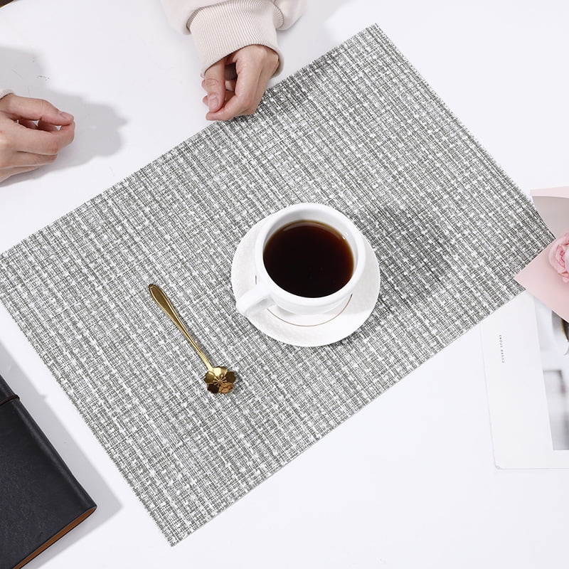 Xmhytop Juego De 6 Manteletes Individuales Para Mesa, Hechos De Pvc Resistente, Antideslizantes Y Termorresistentes, Ideal Para Hogares, Restaurantes Y Cocinas, Estilo C, 45*30cm, Gris
