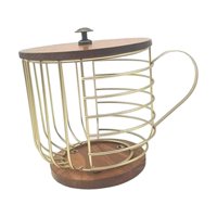Magideal - Soporte Para Cápsulas De Café, Cesta De Café Independiente, Recipiente De Alambre Para Cápsulas De Café, Cesta De Almacenamiento, Contenedor Para Cáps Oro
