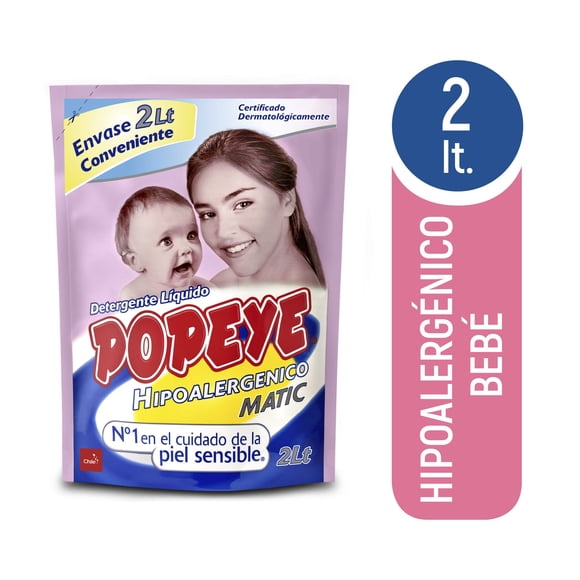 Detergente Popeye Hipoalergenico Doypack, 2 L