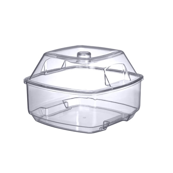 Juego de ensaladera Prodyne de acrílico con tapa reversible para hielo, 6 L, transparente
