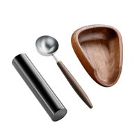 Magideal - Cuenco De Pesaje De Granos De Café, Taza Dosificadora De Granos De Café Con Botella De Pulverizador De Granos De Café, Práctica Bandeja De Exhibición Shabilimu