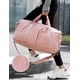 thumbnail image 4 of Bolsa de deporte para gimnasio, mochila de viaje, bolsa de fitness, color rosa, con compartimento para zapatos y bolsillo independiente para viajes, natación, yoga, bolsa de lona para mujeres y hombre, 4 of 8