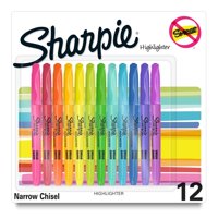 Iluminadores Sharpie Pocket Con Punta De Cincel, 12 Colores Surtidos