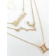 thumbnail image 2 of Collar Multicapa 3 En 1 Colgantes Zodiaco Geminis baño de oro 14kl, 2 of 6