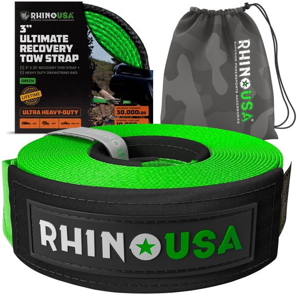 Recovery Tow Strap Rhino USA, 3 m x 6 m, 14.270 kg, resistencia a la rotura