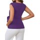 thumbnail image 3 of INSPIRE CHIC Blusa de Maternidad para Mujer con Lazo en la Cintura, Mangas Cortas, Verano, Oficina, Trabajo, Talla XX-Large, Púrpura, 3 of 6