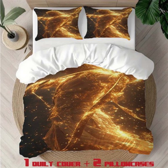 3pcs Apollo Sun God Themed Printed Bedding Set Duvet Cover and Pillowcases