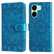 thumbnail image 4 of Funda tipo cartera FOXDOCK para Xiaomi Poco M6 5G , diseño girasol en relieve, cuero PU, cierre magnético, soporte y tarjetero, 4 of 5