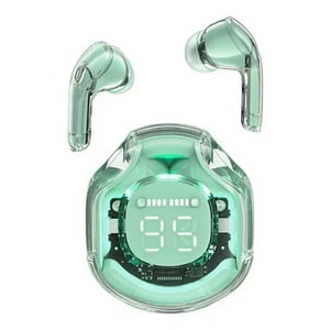 Veat00L - Audífonos Intrauditivos Bluetooth Inalámbricos 5.3 Cápsula Transparente Ipx4 Impermeable Pantalla Digital Led Micrófono Dual Inteligente Cancelación De Ruido De Llamadas