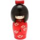thumbnail image 1 of Muñeca Kokeshi Usaburo con Kimono Rojo de Yuki, Hecha a Mano en Madera, 1 of 1