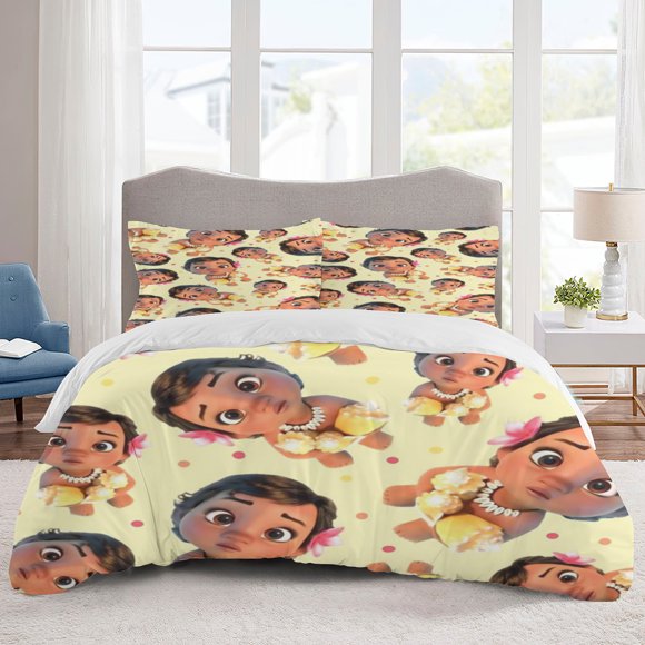 Moana Bedding Sets Cartoon Duvet Cover Lightweight 3 Piece Bet Sets for Kids Boys Girls