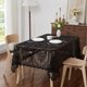 thumbnail image 1 of Mantel LinenZone 152 cm Cuadrado Negro con Encaje - Para 6 comensales, 1 of 3