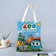 thumbnail image 2 of Leo The Truck Bolso de tela con estampado de lienzo para mujer, bolsa de compras reutilizable y estética, con cremallera interior, regalo para mujer, 35 × 40 cm., 2 of 6