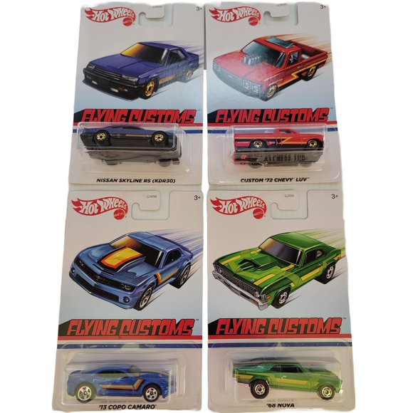 Paquete de 4 Coches Hot Wheels 2020 Flying Customs